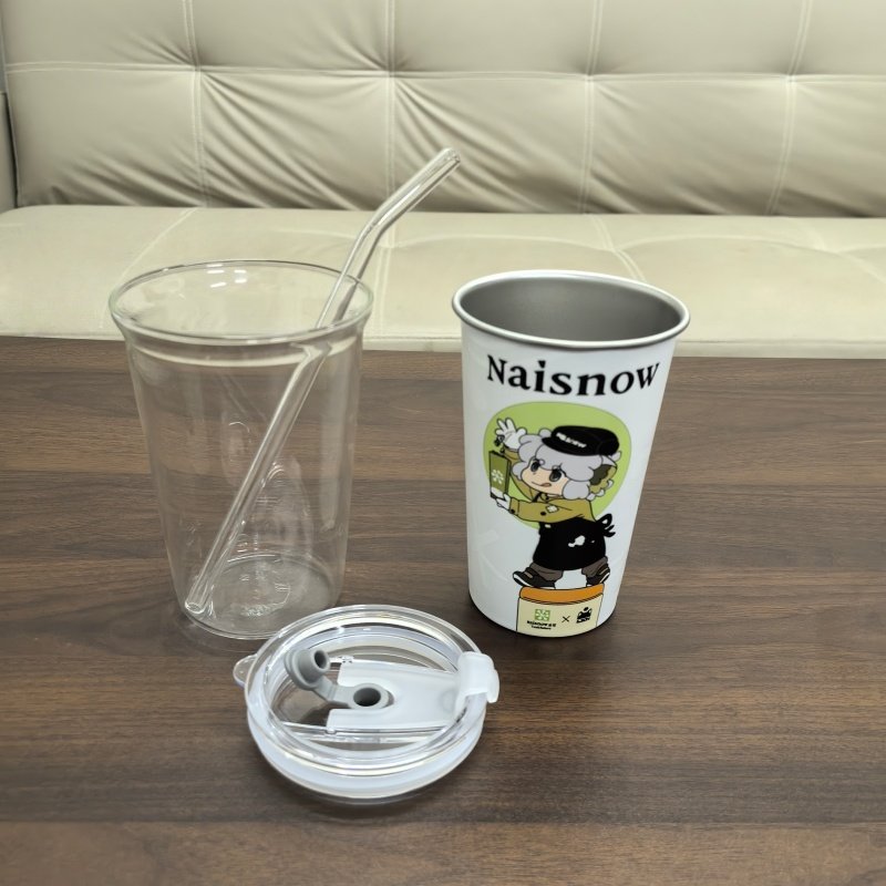 适配奈雪的茶罗小黑冷变杯联名周边外壳杯盖吸管盖直饮盖配件防漏