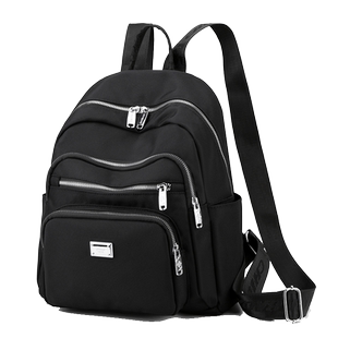 多层双肩包女大容量时尚百搭女士背包尼龙牛津布防水妈妈帆布书包