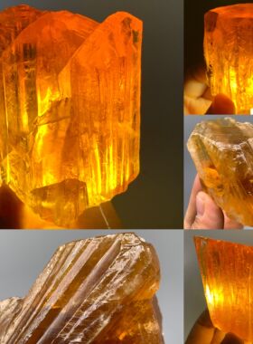 金黄色琥珀方解石 天然矿物晶体矿石标本原石宝石奇石摆件观赏石