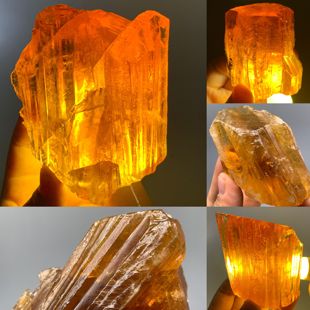 金黄色琥珀方解石 天然矿物晶体矿石标本原石宝石奇石摆件观赏石