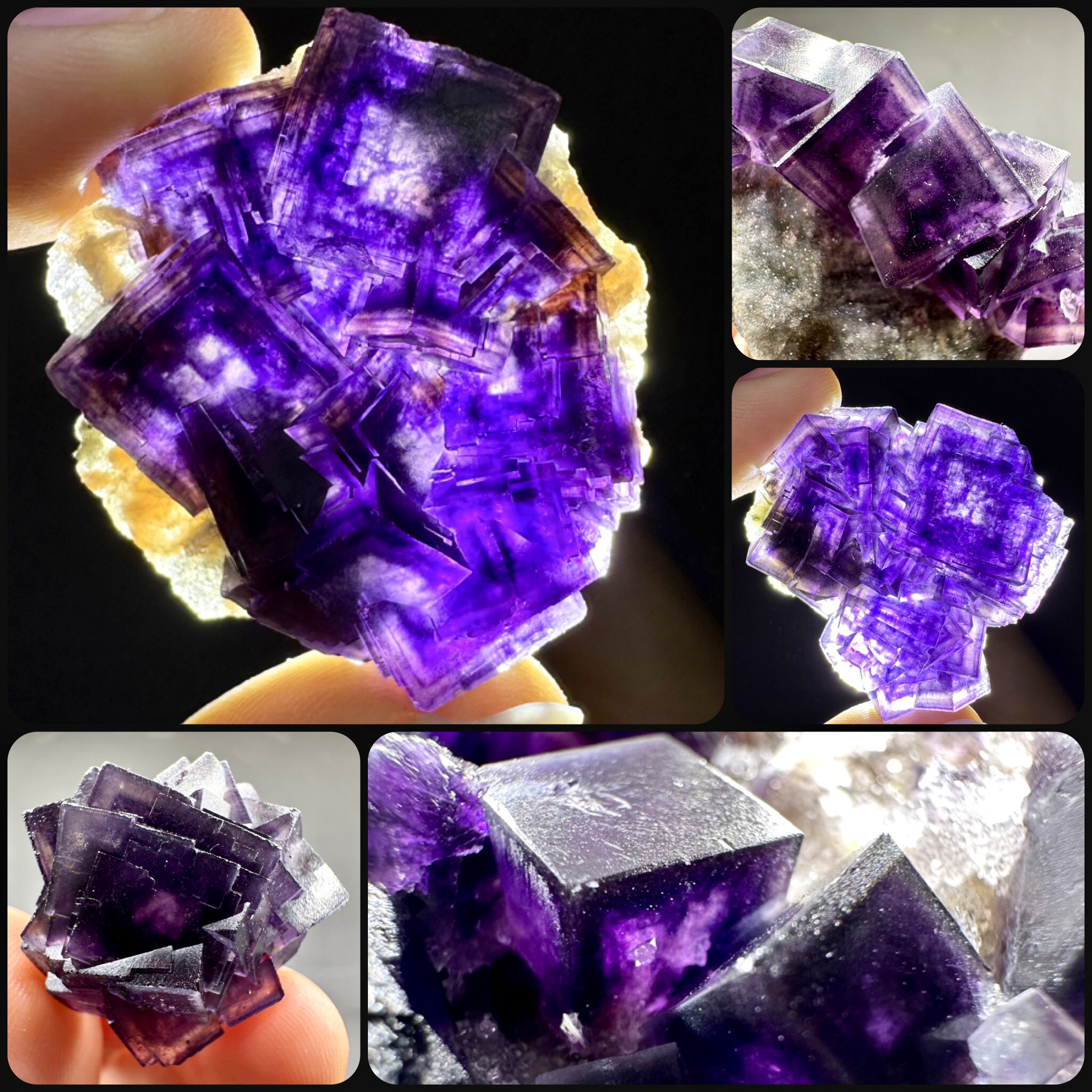 透光紫红色萤石天然原矿石矿物晶体标本摆件观赏收藏教学宝石奇石