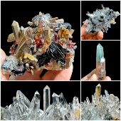 广东镜铁矿绿幽灵红黄水晶闪灵钻天然矿物晶体矿石标本原石宝石