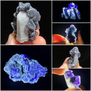 内蒙古八面体紫罗兰萤石水晶天然矿物晶体矿石标本原石宝石奇石