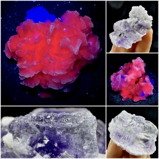 缅甸透亮紫心萤石白云石方解石天然矿物晶体矿石标本摆件教学观赏