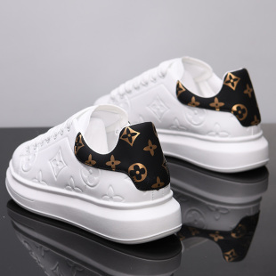 百搭防臭小白鞋男鞋2025新款春夏厚底内增高运动真皮情侣板鞋女鞋