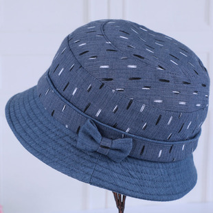 帽子中老年女春秋天薄款 妈妈渔夫帽老太太老人奶奶单布帽短檐盆帽