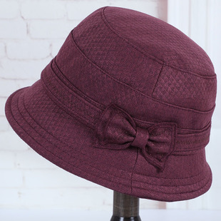 帽子女款妈妈春秋天薄款中老年人遮阳帽老人奶奶盆帽老太太棉布帽