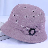 中老年人帽子女妈妈春秋天盆帽短檐薄款 布帽老人遮阳帽奶奶休闲帽