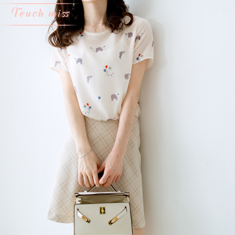 TOUCH MISS2018Ïマ߶ËÅ®×°Ô²Áì¶ÌÐäÉÏÒÂС¹·ÆøÇòÌ×Í·ÕæË¿³ÄÉÀÅ®