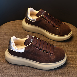 平底增高百搭运动休闲单鞋 春秋板鞋 女新款 外贸工厂尾货真皮小白鞋