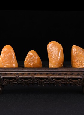 老挝北部田黄色结晶印章 石头造景 奇石摆件家装天然石料书法书画