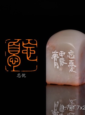 忘忧论语·述而翟梦月手工篆刻成品章写意书法书画印章闲章老挝石