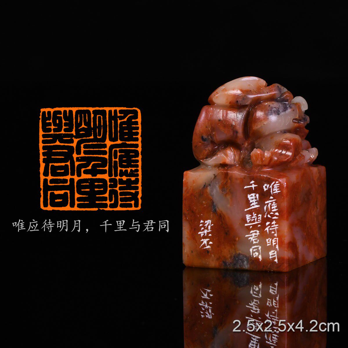 唯应待明月千里与君同 秋霁寄远 唐许浑 梁丕 手工篆刻成品章书画