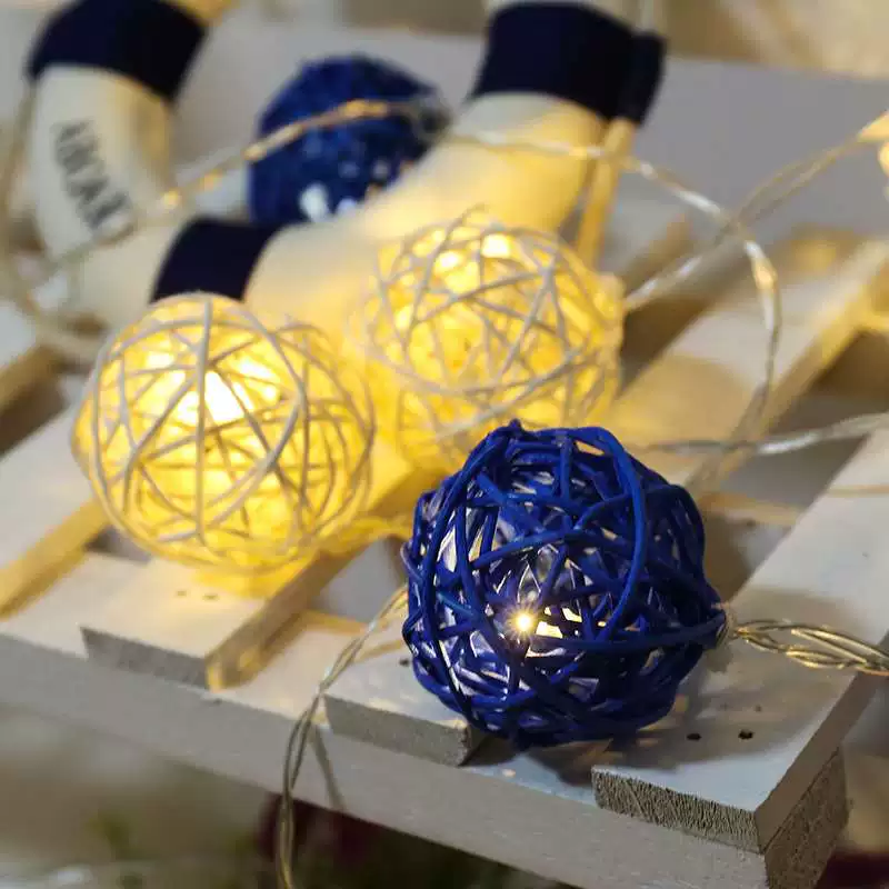 [Светодиодная гирлянда Thailand rattan ball lights звёздная комната ins]