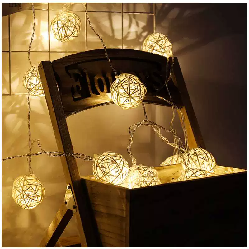 [Светодиодная гирлянда Thailand rattan ball lights звёздная комната ins]