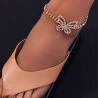 Fashion Accessories Sexy Full Diamond Butterfly Anklet Multi