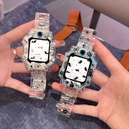 适用小天才电话手表D6E表带Z12/Z6A/D3黑色小猫Q1A炫酷防摔保护壳