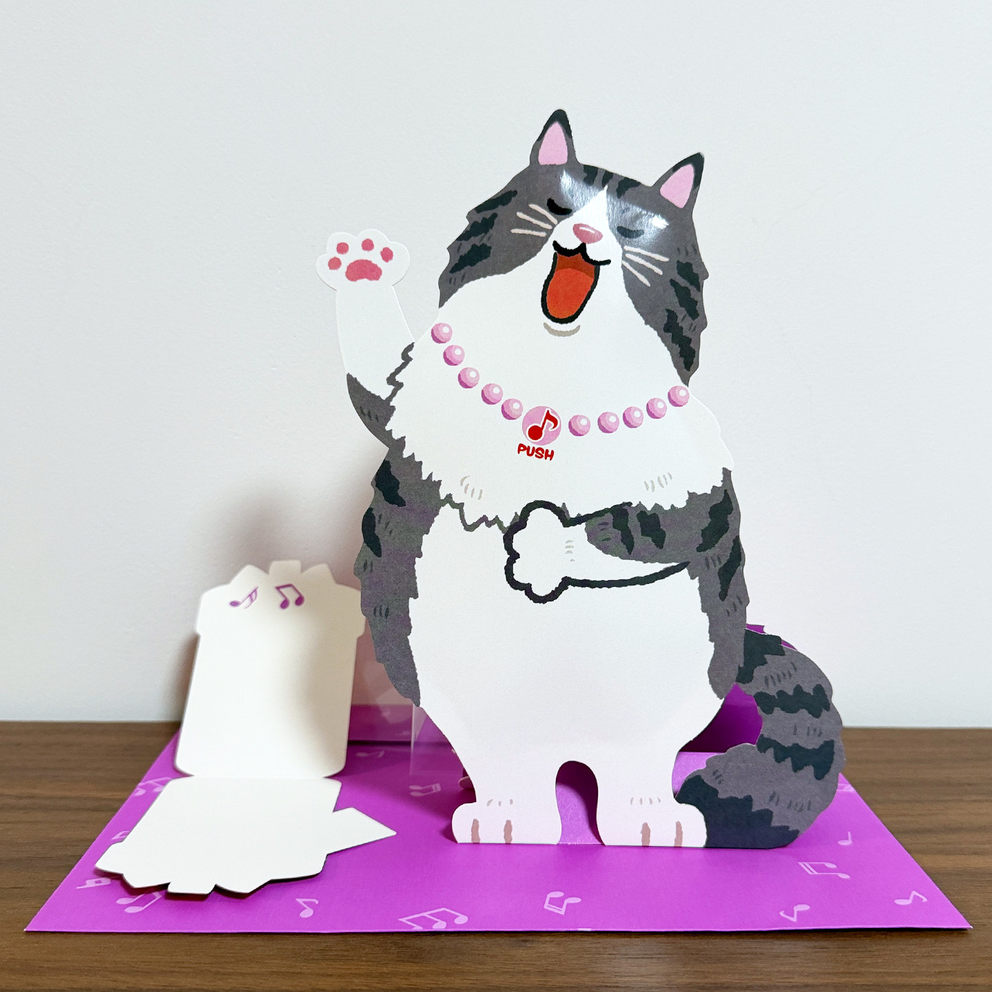 日本代购现货猫咪立体音乐贺卡生日祝福卡片宠物纪念创意设计礼品