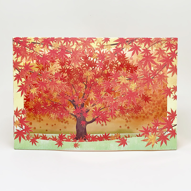 日本新款万用卡片枫叶日式精美手办拍照背景花卉植物立体装饰贺卡