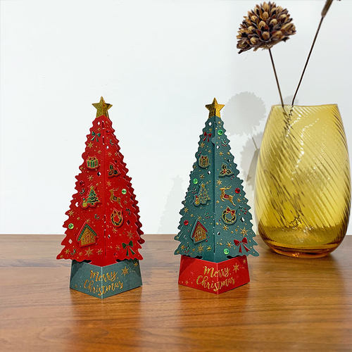 日本进口圣诞树立体贺卡