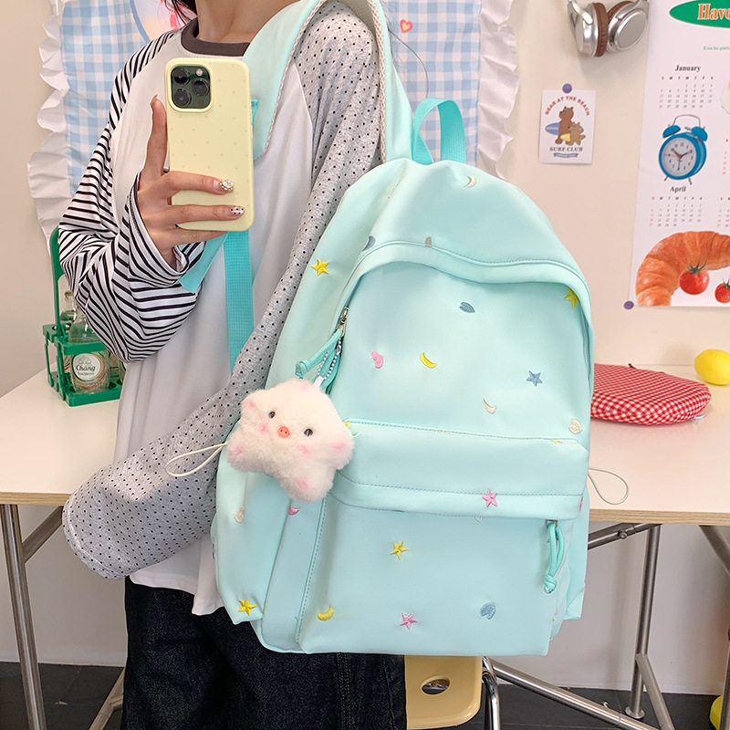 初中书包女甜美少女轻便可爱通勤出游简约背包大学生中学生双肩包