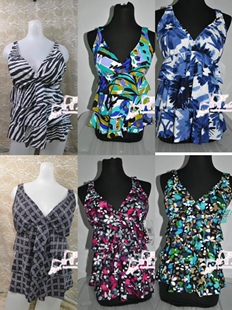 多色多码 22W —单上衣——V领层层款 外单分体泳衣—