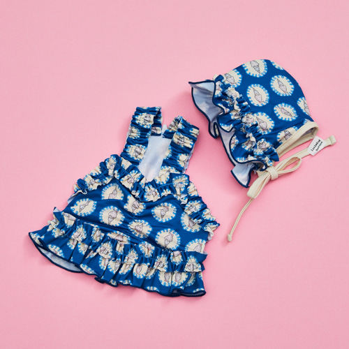 燕子萌宠屋韩国代购Louisdog小型猫狗夏季泳装帽子套装