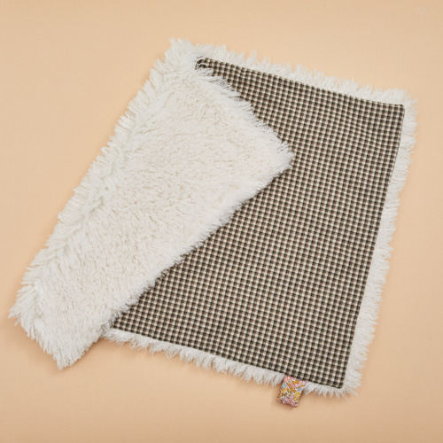 燕子萌宠屋韩国代购Louisdog小型猫狗宠物双面格子毛绒被子坐垫子