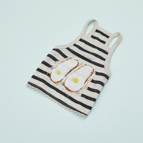 燕子萌宠屋韩国代购Louisdog小型猫狗夏季条纹印花吊带上衣