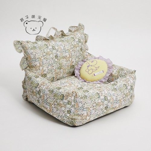 燕子萌宠屋韩国代购louisdog宠物猫狗时尚印花车载窝坐垫子