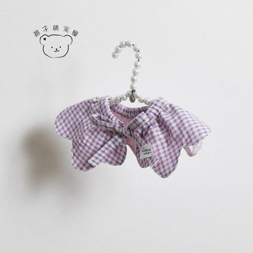 燕子萌宠屋韩国代购 louisdog宠物猫狗可爱时尚格子衣领项圈