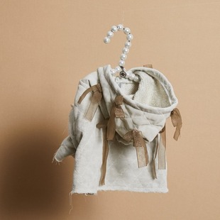 燕子萌宠屋韩国代购louisdog宠物猫狗棉圈保暖可爱蝴蝶结连帽外套