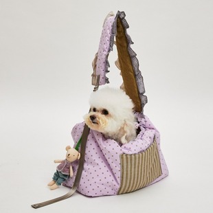 燕子萌宠屋韩国代购Louisdog小型猫狗蕾丝花边宠物外出包斜挎包