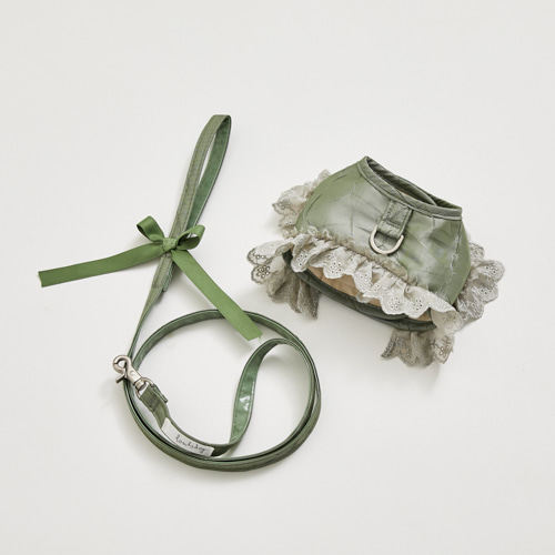 燕子萌宠屋韩国代购Louisdog小型猫狗花边胸背牵引绳套装