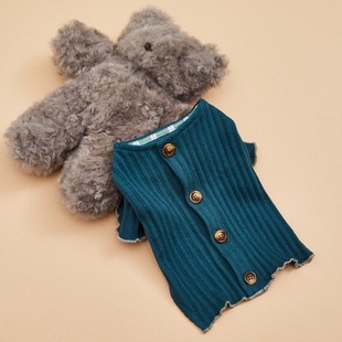 燕子萌宠屋韩国代购Louisdog小型猫狗木耳花边上衣