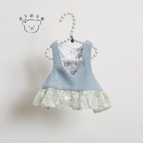 现货/燕子萌宠屋韩国代购louisdog宠物猫狗拼接亮片雏菊蕾丝上衣