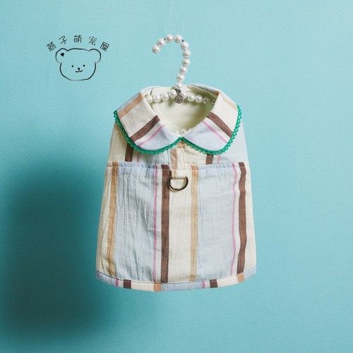 燕子萌宠屋韩国代购 louisdog宠物猫狗条纹胸背夹克T恤上衣