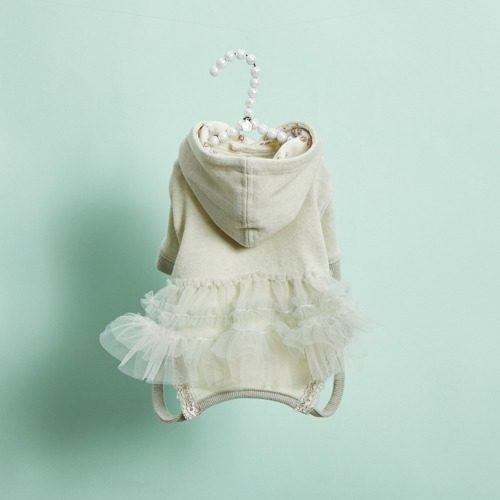 燕子萌宠屋韩国代购 louisdog宠物猫狗时尚蕾丝拼接连帽衫连体衣