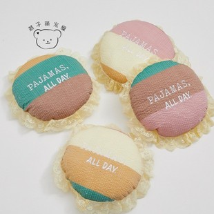 燕子萌宠屋韩国代购louisdog宠物猫狗蕾丝边彩虹有机枕头