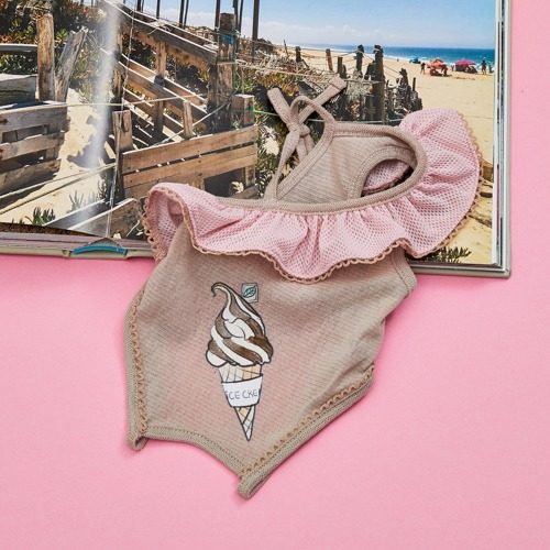 燕子萌宠屋韩国代购Louisdog小型猫狗夏季斜肩冰淇淋挂腿裤