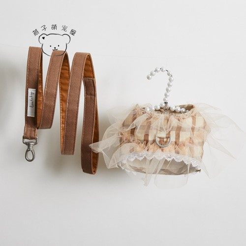 燕子萌宠屋韩国代购louisdog宠物猫狗超仙仙女网纱胸背配牵引绳