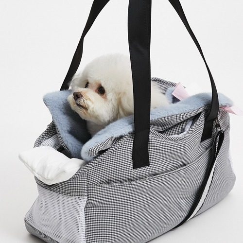 燕子萌宠屋韩国代购 louisdog经典格子时尚手提双肩外出包