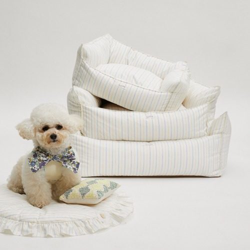 燕子萌宠屋韩国代购louisdog猫狗小窝软床可拆洗可爱条纹棉垫子