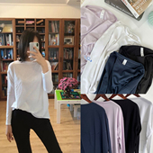 瑜伽长袖 细腻轻薄高弹裸感亲肤宽松中长款 遮肉显瘦短袖 好穿到爆