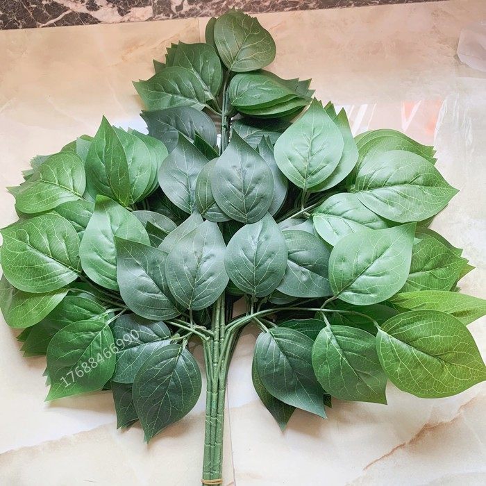 仿真苹果树叶假绿叶大号树叶工程造景装饰博物馆绿色超大片树叶子