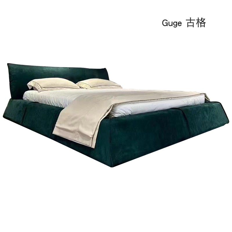 baxter巴黎床磨砂科技布床简约现代布艺床别墅主卧大床设计师落地