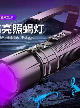 强光照蝎子灯2025新款紫光灯超亮充电超长续航照蝎子专用灯手提灯