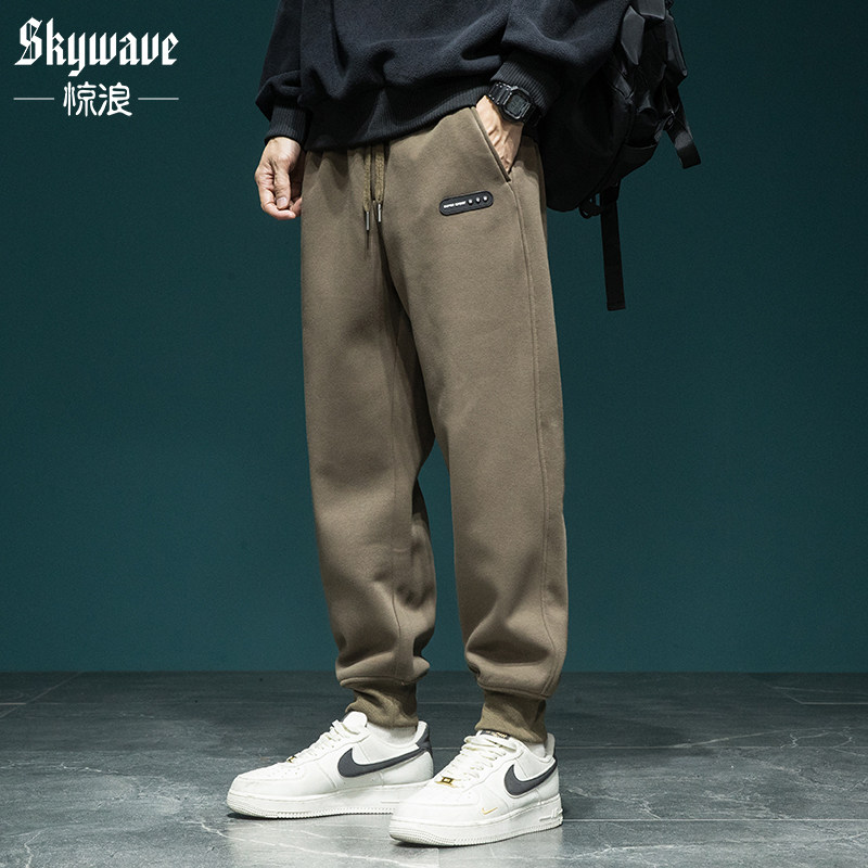 美式复古重磅卫裤男宽松大码秋季新款百搭束脚运动裤潮牌休闲裤子,男装,卫裤,淘宝优惠券,粉丝福利购,淘宝优惠卷