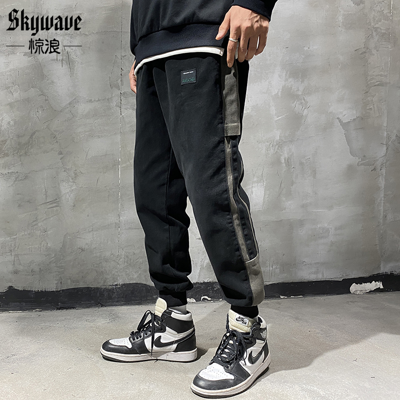 美式潮牌痞帅加肥胖子束脚休闲裤