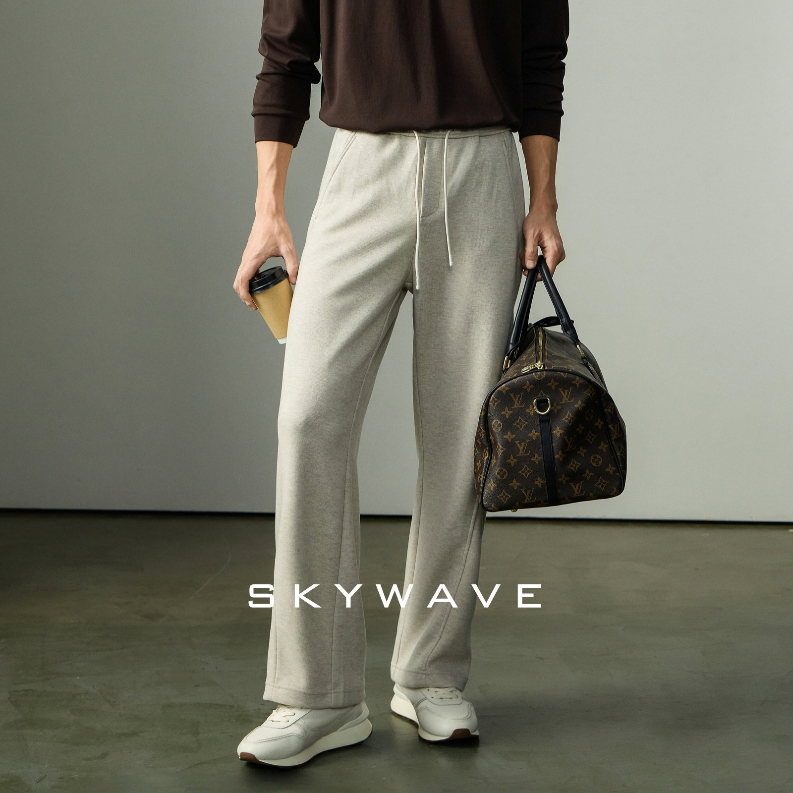 绵羊毛混纺针织休闲裤男冬季新款高级感轻奢宽松百搭直筒通勤长裤,男装,休闲裤,淘宝优惠券,粉丝福利购,淘宝优惠卷